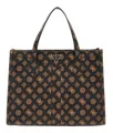 GUESS Silvana Two Compartment Tote Schultertasche Tasche Mocha Logo dunkelbraun