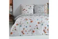 Buymax Bettwäsche Adalia, Aria, Renforcé, 2 teilig, Bettbezug-Set 155x220 cm 100% Baumwolle Reißverschluss Blumen Weiß