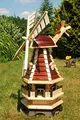 Deko-Shop-Hannusch Große Windmühle mit Beleuchtung Solar, Solarbeleuchtung Windmühlen kugelgelagert 1,0 m