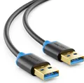 deleyCON 1,5m USB 3.0 Super Speed Kabel - USB A-Stecker zu USB A-Stecker - Übertragungsraten bis zu 5Gbit/s - Schwarz/Blau
