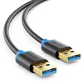 deleyCON 1,5m USB 3.0 Datenkabel - USB A-Stecker zu USB A-Stecker