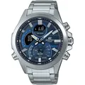 Smartwatch CASIO EDIFICE, silber (silberfarben, blau), Smartwatches, Armbanduhr, Herrenuhr, Bluetooth, Stoppfunktion, Weltzeit, digital