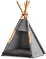 Katzen Tipi Zelt Katzenzelt Katzenhöhle Katzenhaus Hundezelt Filz Holz Körbchen
