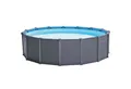 Intex Framepool Set "Graphit" Ø 478 x 124 cm, Inkl. Sandfilteranlage, Holzoptik