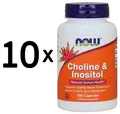 10 x NOW Foods Choline and Inositol, 500mg - 100 caps (119,99 EUR/kg)