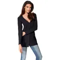 Strickjacke HEINE, Damen, Gr. 38, schwarz, 100% Baumwolle, unifarben, Langarm, Strickjacken