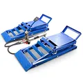 BITUXX® 2 Stück hydraulik Auto PKW KFZ Auffahrrampen Set mit Wagenheber hydraulisch Höhenverstellbar Wartungsrampe Hebebühne Rampe Auffahrrampe Auffahrbock Blau