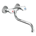 Wasserhahn Zweigriff Mischer Wandarmatur Spültisch Armatur Küche Schwenkauslauf