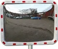 Verkehrsspiegel Konvexspiegel Sicherheitsspiegel Wölbspiegel Einfahrtsspiegel Rundspiegel eckig 60x80 cm – mit Reflektorrahmen für mehr Sicherheit
