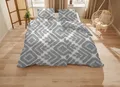 Primera Mako-Satin Bettwäsche 135x200 Rauten silber grau weiß  243225-87