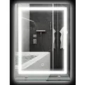 Kleankin Badspiegel Aluminium Hartglas Silber B50 x T2,7 x H70cm