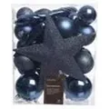 Kaemingk Weihnachtsbaumkugeln Bruchfest  8 cm 33 Stueck Blau