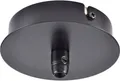 SLV DECKENROSETTE FITU, rund, schwarz, inkl. Zugentlastung