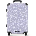 NoBoringSuitcases.com® Großer Koffer - Helles Violett mit floralem Muster - Kombinationsschloss TSA - Hartschalen Trolley 4 Rollen - 72 liter - R... - Bunt