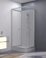Komplettdusche 80x80x200 cm MARWELL White Dream Fertigdusche Duschkabine mit Duschtasse Armatur Schiebetür Aluminiumrahmen