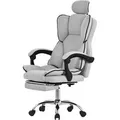 ML-Design Bürostuhl Ergonomisch Hellgrau Höhenverstellbar Drehstuhl