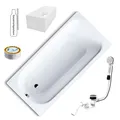BADEWANNE KALDEWEI SANIFORM STAHLWANNE 160 X 70 + TRÄGER + ABLAUF KOMPLETT SET