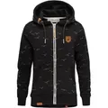 REPUBLIX Kapuzenpullover LOLA Damen Hoodie Sweatshirt Pullover Zipper Jacke schwarz S