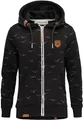 REPUBLIX Damen Sweatjacke Hoodie Sweatshirt Pullover Zipper Jacke RD-024 Schwarz S