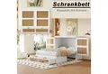 Odikalo Polsterbett Jugendbett Schrankbett Stauraum Lattenrost Schubladen Rattan 140x200cm