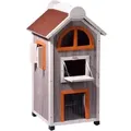 dobar® petlife Katzenhaus Fany Cat, ca. B58/H109/T55 cm, Grau, Rot, Orange