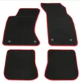 AD Tuning Auto Fußmatten 4-teilig passgenau für Audi A4 B5 (1/1999-9/2001) Textil mit Farbiger Randkettlung in Rot