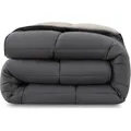 wometo Steppbett Bettdecke Wende-Design ca. 135x200 cm – grau & hellgrau – buntes Ganzjahres Steppbett (Sommer und Winter) I farbig und ohne ex... - Grau