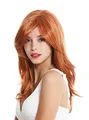 WIG ME UP - GFW2552 Damenperücke Perücke Damen lang leicht gewellte Scheitel helles Kupferrot Rot Blond