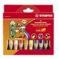 STABILO woody 3 in 1 - Farbstift - für Glas, Leder, Metall - gemischte Farben - 10 mm - 10 Stücke (Packung mit 5)