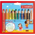 STABILO woody 3 in 1 Buntstifte farbsortiert, 10 St.