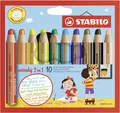 Multi-Talented Pencil - STABILO woody 3 in 1 - Pack of 10 - Assorted (US IMPORT)