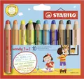 Buntstift, Wasserfarbe & Wachsmalkreide - STABILO woody 3 in 1 - 10er Pack -...