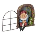 Zwerg mit fenster Baumwichtel Gartenzwerg Deko bunt Gartenzwerg wetterfest