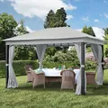 Gartenpavillon Softtop Dach - Gartenzelt Stoffdach, Stahl oder Alu 4 Seitenwände