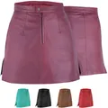 German Wear Lederrock Trend451R Mini Mini Lederrock echtes Leder schwarz, Weinrot