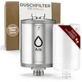 Alb Filter Duschfilter Nano Edelstahl Natur – Wasserfilter für Dusche & Bad – Schutz gegen Keim- und Bakterienbelastung im Wasser – Made in Germany