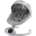 COIL Babywippe, Elektrisch Babyschaukel, Multifunktional Babywippe, 5 Schwungstufen, Bluetooth, Musik, 5-Punkt-Gurt, Tuya-Anwendung, Gray/Silver - Grau/Silber