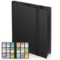 Euqvunn Sammelkarten Album, 24 Blätter 432 Taschen Karten Sammelalbum, Seitlich Befüllbarer Sammelkarten Ordner, Doppelseitiges Kartenbuch, Card Binder für Pokémon, MTG, und Sports Cards (schwarz)