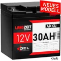 Akku 12V 30Ah GEL Batterie Bleigel Solar Blei Akku ersetzt 26Ah 27Ah 28Ah 33Ah