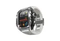 Wigento Smartwatch-Armband Für Apple Watch Ultra 2 / 1 49mm Silikon Armband Metall Gehäuse Hülle, Stoßfest, stilvoll, integriertem Armband