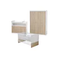 roba Kinderzimmerset 'Gabriella' inkl. Babybett ca. 70 x 140 cm, breiter Wickelkommode & Schrank 3-türig