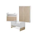 roba SET 'Gabriella', inkl. Bett 70 x 140 cm, Wickelkommode breit mit Aufsatz & Schrank 3-türig
