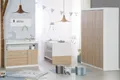 roba® Babyzimmer-Komplettset Gabriella 3-teilig - Aus Holz - Bicolor - Weiß & Sonoma Eiche, (Set 3-teilig, mit breiter oder schmaler Wickelkommode), Gitterbett, Wickelkommode & Kleiderschrank 3-türig
