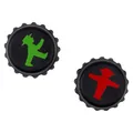 2er Set Ampelmann Flaschendeckel "Flaschenfreund" Schwarz mit Geher und Steher