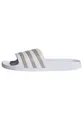 adidas Unisex-Adult Adilette Aqua Sandal, Footwear White/Platin Metallic/Footwear White, 43 1/3 EU