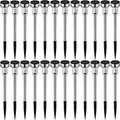 tectake 403913 LED Solar Außenleuchte Gartenleuchte, 24 Stück, mit Einschaltautomatik, Edelstahl, bunt