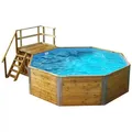 Achteckpool WEKA "MALI 2 mit Technikraum", braun, B:376cm H:116cm L:376cm, Schwimmbecken, BxLxH: 376x476x116 cm