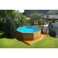 Pool Holzpool Weka Massivholzpool 593 - 376 x 476 x 116 cm + Technikraum+Treppe