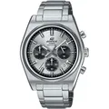 Chronograph CASIO EDIFICE, silber (grau, silberfarben), Armbanduhren, Herren, Quarzuhr, Armbanduhr, Herrenuhr,Edelstahlband,Saphirglas,Stoppfunktion