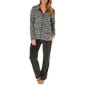 Normann Relaxanzug Langer Nicky Damen Hausanzug, Jacke mit Reißverschluss 281 216 98 001 grau 40/42